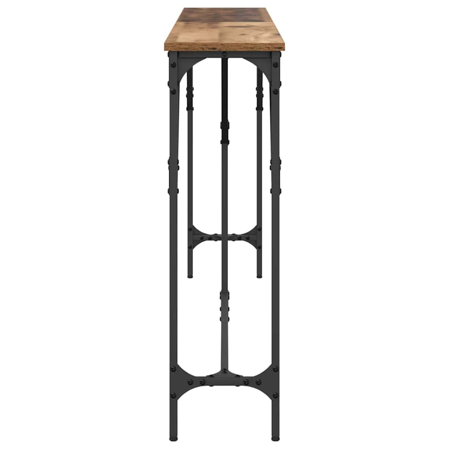 Wandtafel Oud Hout 180 x 23 x 75 cm Gelaagd hout en metaal