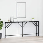 Wandtafel 180x23x75 cm zwart eiken gelaagd hout metaal