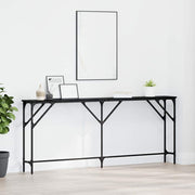 Wandtafel 180x23x75 cm zwart eiken gelaagd hout metaal