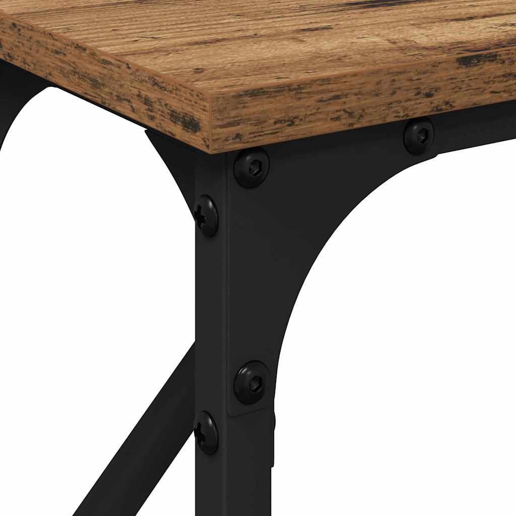 Wandtafel Oud Hout 140 x 23 x 75 cm Gelaagd hout en metaal