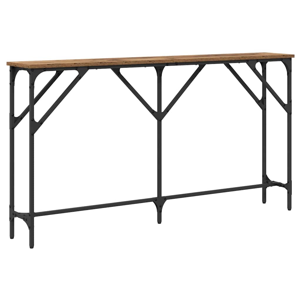 Wandtafel Oud Hout 140 x 23 x 75 cm Gelaagd hout en metaal