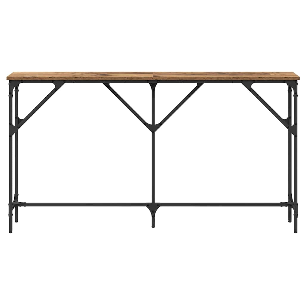 Wandtafel Oud Hout 140 x 23 x 75 cm Gelaagd hout en metaal