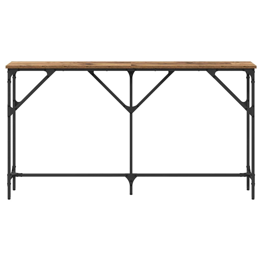 Wandtafel Oud Hout 140 x 23 x 75 cm Gelaagd hout en metaal