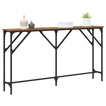 Wandtafel Oud Hout 140 x 23 x 75 cm Gelaagd hout en metaal