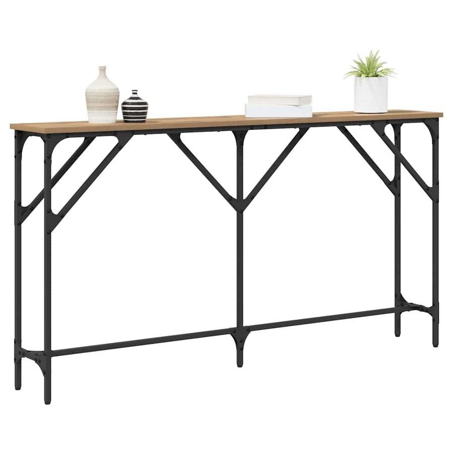 Wandtafel artisanaal eikenkleurig 140 x 23 x 75 cm