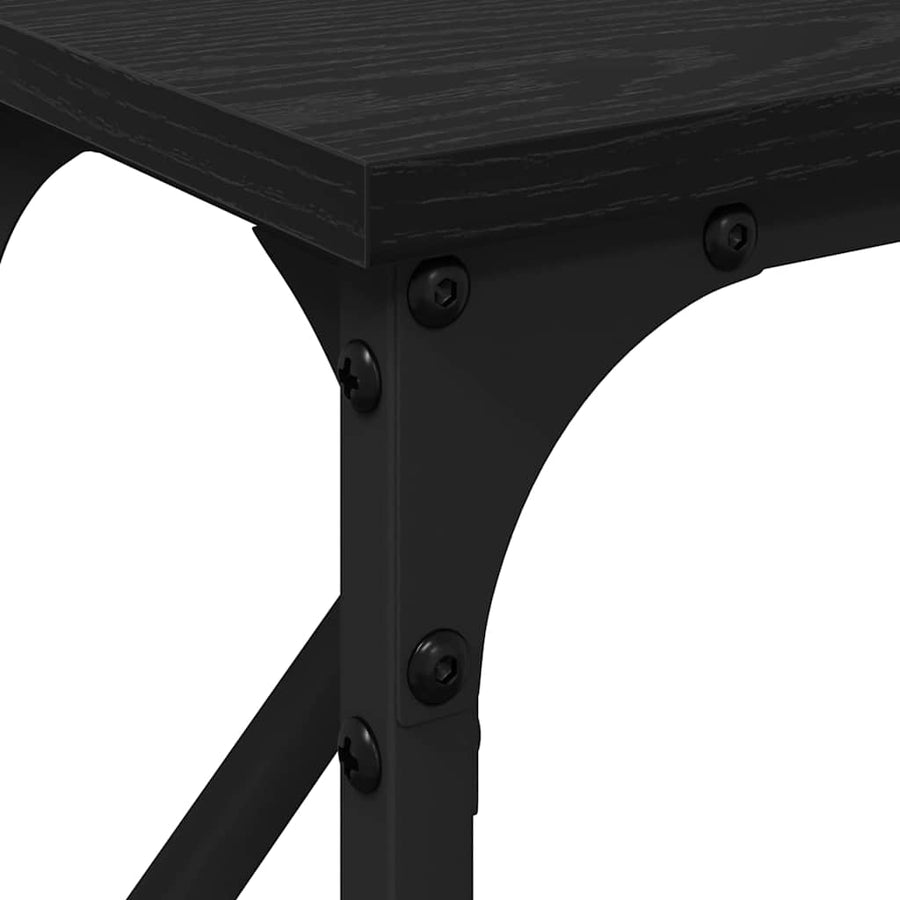 Wandtafel Zwart eiken 140 x 23 x 75 cm Gelaagd hout en metaal