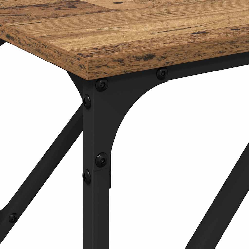 Wandtafel Oud Hout 200 x 29 x 75 cm Gelaagd hout en metaal