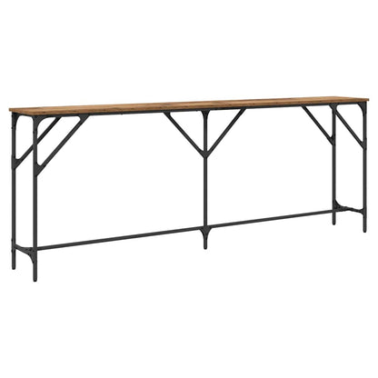 Wandtafel Oud Hout 200 x 29 x 75 cm Gelaagd hout en metaal