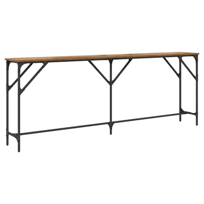 Wandtafel Oud Hout 200 x 29 x 75 cm Gelaagd hout en metaal