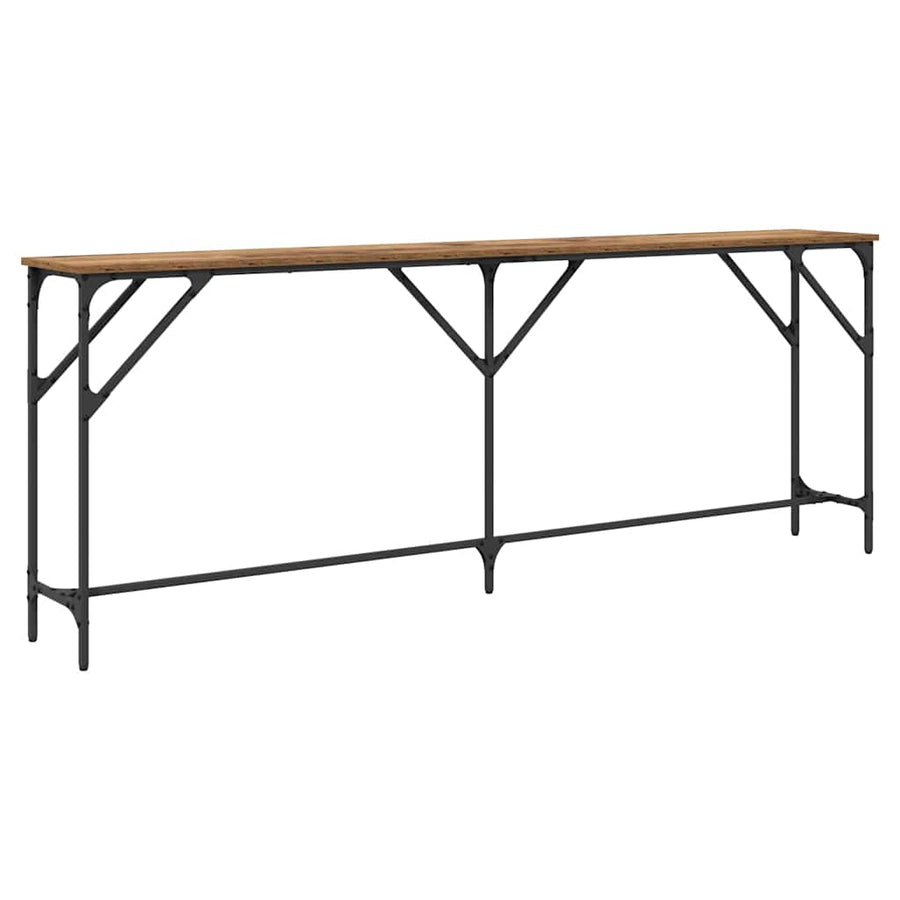 Wandtafel Oud Hout 200 x 29 x 75 cm Gelaagd hout en metaal