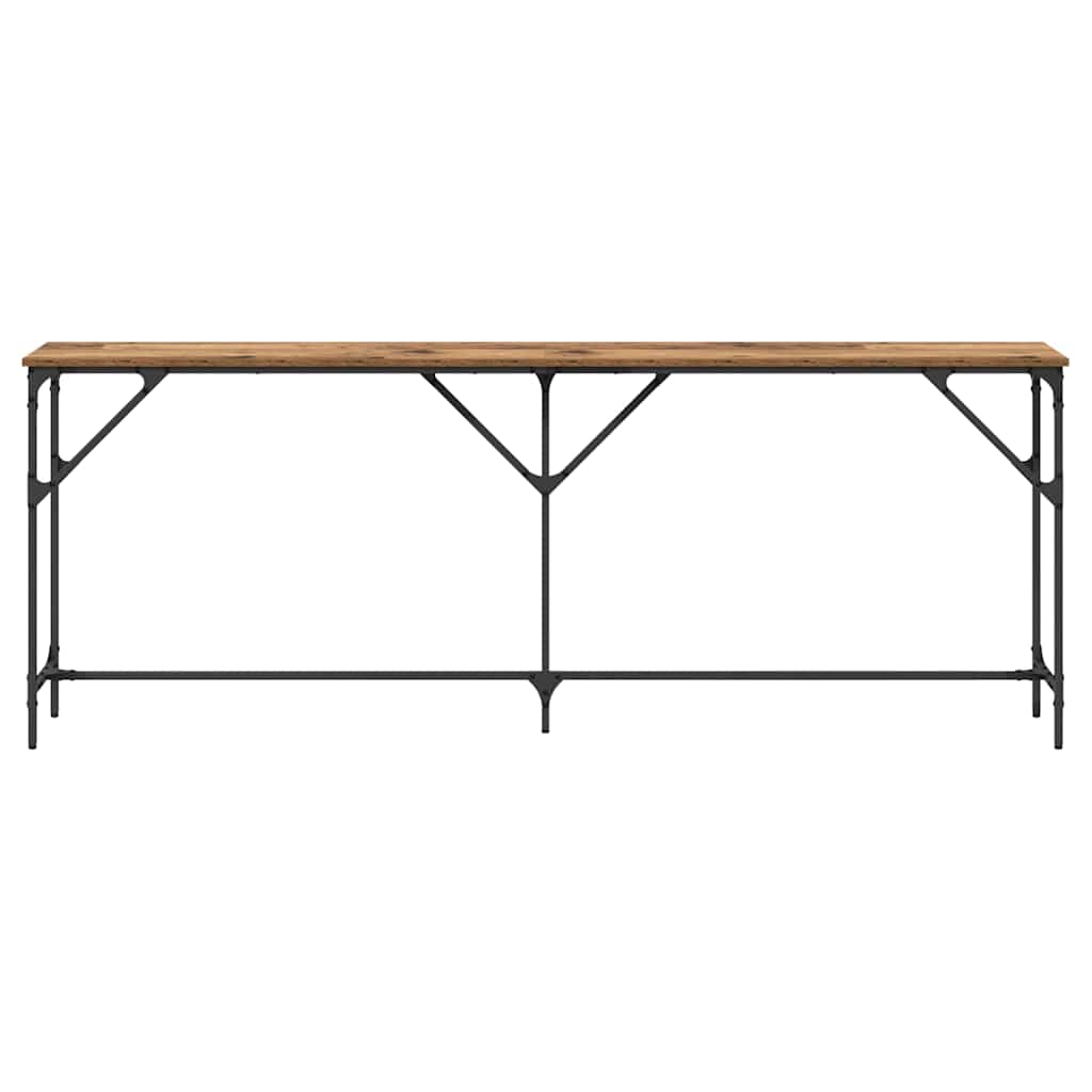 Wandtafel Oud Hout 200 x 29 x 75 cm Gelaagd hout en metaal