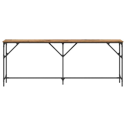 Wandtafel Oud Hout 200 x 29 x 75 cm Gelaagd hout en metaal