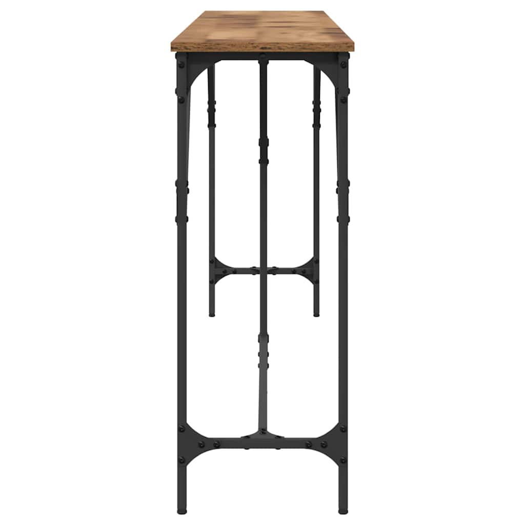 Wandtafel Oud Hout 200 x 29 x 75 cm Gelaagd hout en metaal