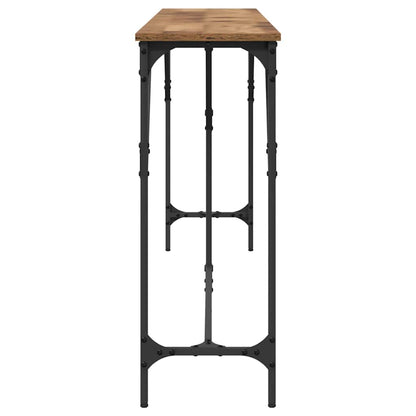 Wandtafel Oud Hout 200 x 29 x 75 cm Gelaagd hout en metaal