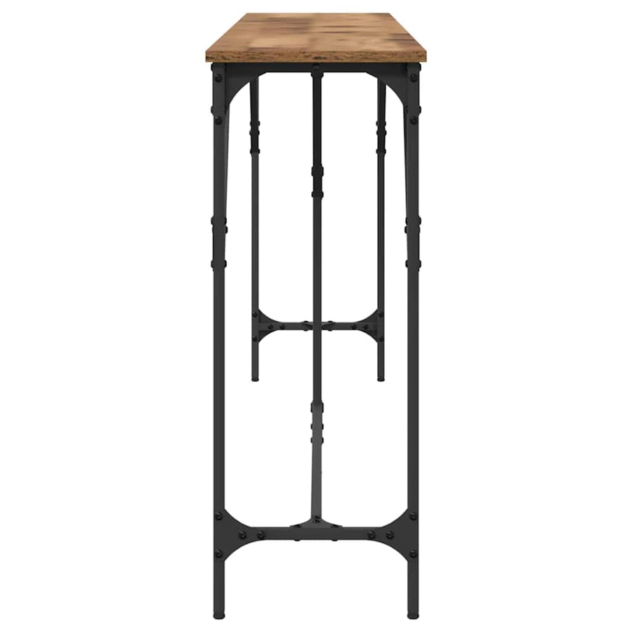 Wandtafel Oud Hout 200 x 29 x 75 cm Gelaagd hout en metaal