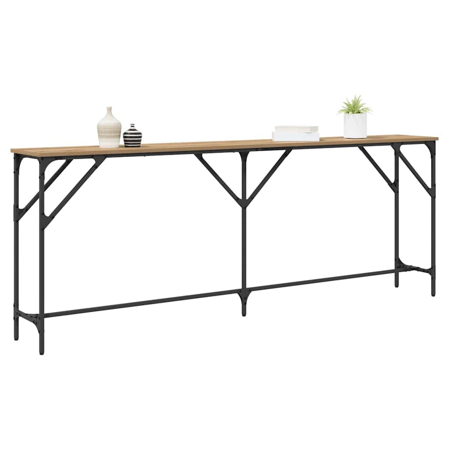Wandtafel artisanaal eikenkleurig 200 x 29 x 75 cm