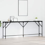 Wandtafel 200x29x75 cm zwart eiken metaal