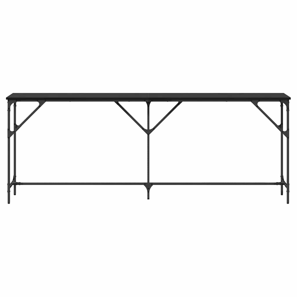 Wandtafel Zwart eiken 200 x 29 x 75 cm Gelaagd hout en metaal
