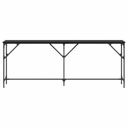 Wandtafel Zwart eiken 200 x 29 x 75 cm Gelaagd hout en metaal