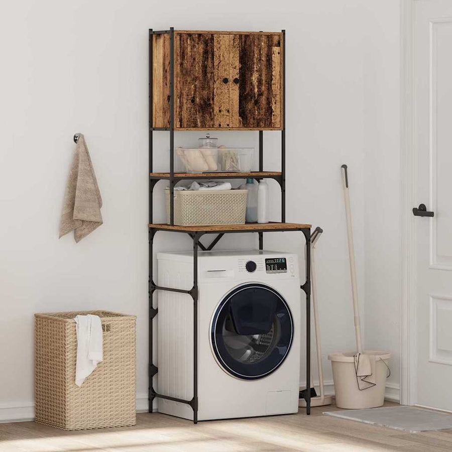 Wasmachinekast Oudhout 68 x 48,5 x 194 cm Bewerkt hout