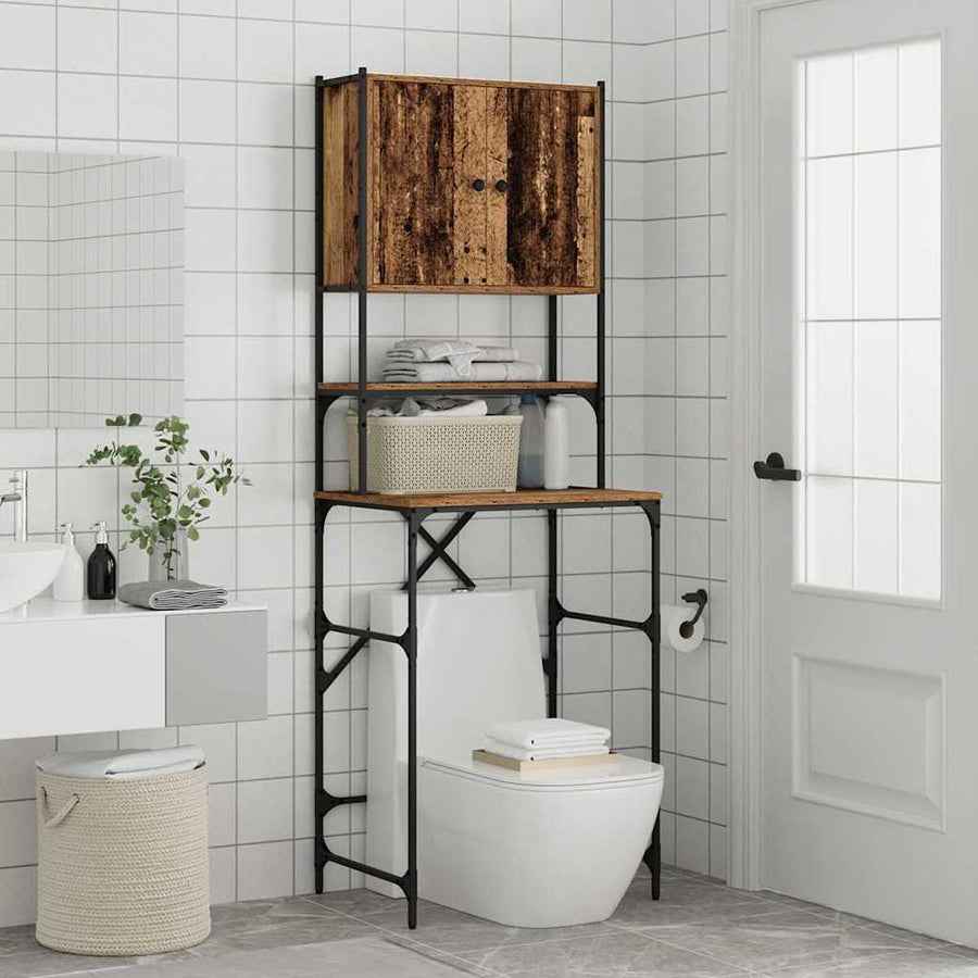 Wasmachinekast Oudhout 68 x 48,5 x 194 cm Bewerkt hout
