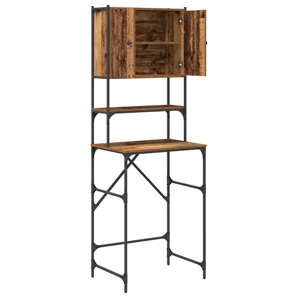Wasmachinekast Oudhout 68 x 48,5 x 194 cm Bewerkt hout