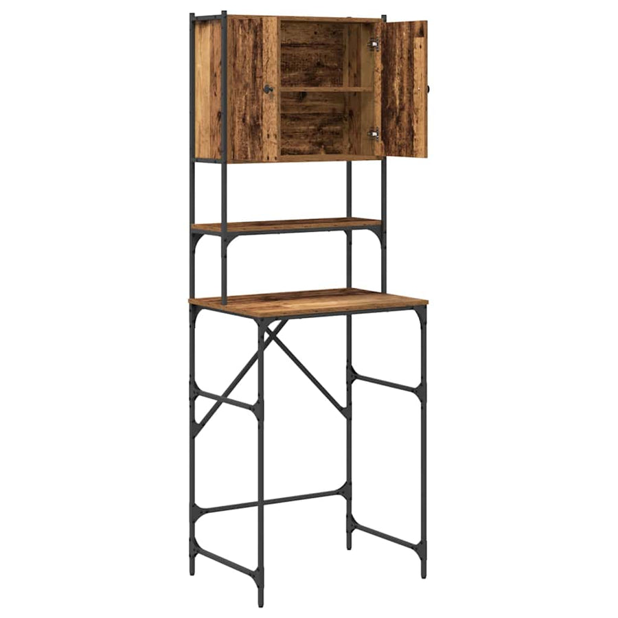 Wasmachinekast Oudhout 68 x 48,5 x 194 cm Bewerkt hout
