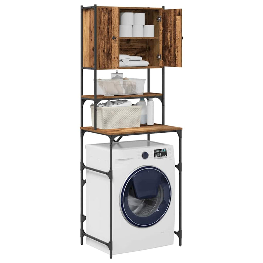 Wasmachinekast Oudhout 68 x 48,5 x 194 cm Bewerkt hout