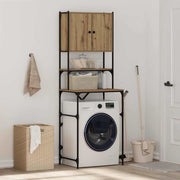 Wasmachinekast 68x48,5x194 cm artisan eiken bewerkt hout
