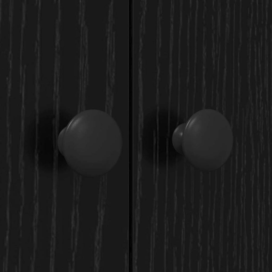 Wasmachinekast Zwart 0ak 68 x 48,5 x 194 cm Bewerkt hout