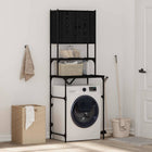 Wasmachinekast 68x48,5x194 cm bewerkt hout zwart eiken