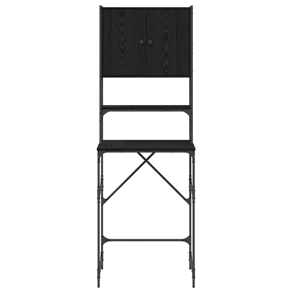 Wasmachinekast Zwart 0ak 68 x 48,5 x 194 cm Bewerkt hout