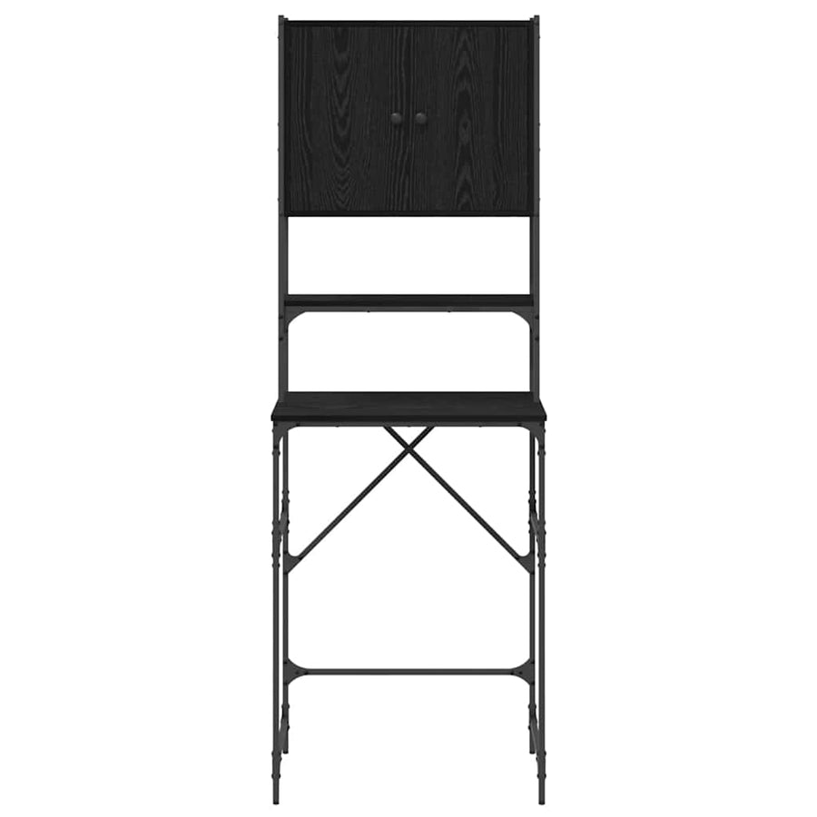 Wasmachinekast Zwart 0ak 68 x 48,5 x 194 cm Bewerkt hout