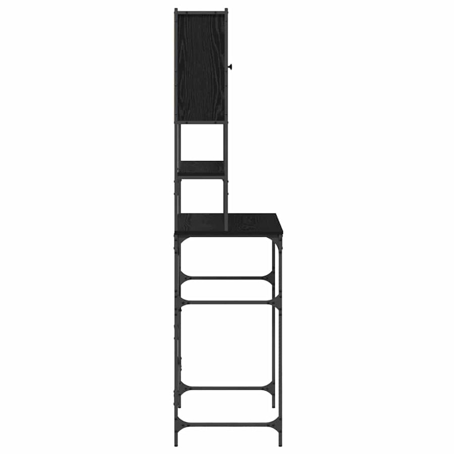 Wasmachinekast Zwart 0ak 68 x 48,5 x 194 cm Bewerkt hout
