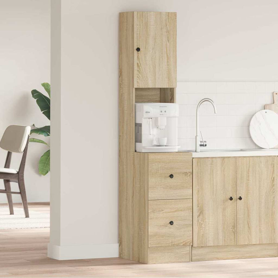 Keukenkast met lade Beige 35 x 50 x 180 cm Bewerkt hout