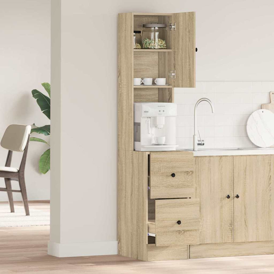 Keukenkast met lade Beige 35 x 50 x 180 cm Bewerkt hout