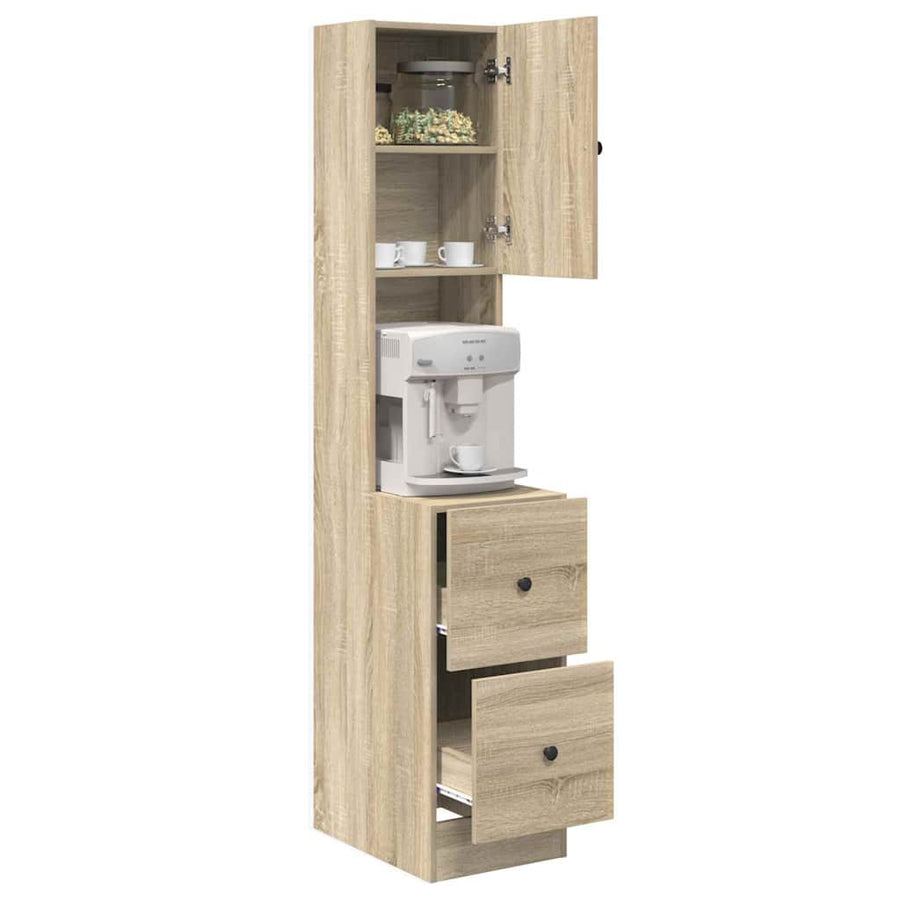 Keukenkast met lade Beige 35 x 50 x 180 cm Bewerkt hout