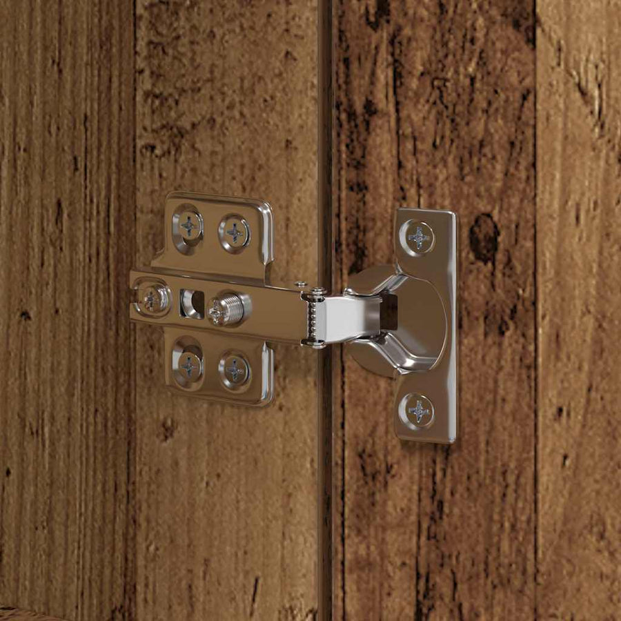 Keukenkast met lade met plank met opslag met de deur Oud hout Bewerkt hout
