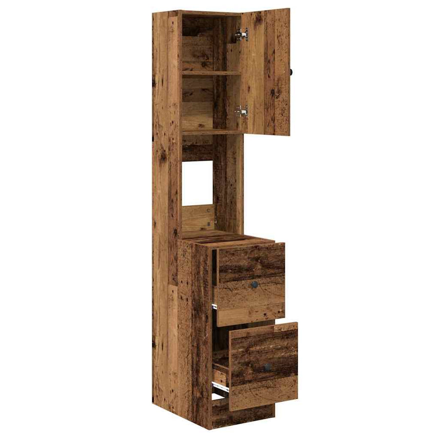 Keukenkast met lade met plank met opslag met de deur Oud hout Bewerkt hout