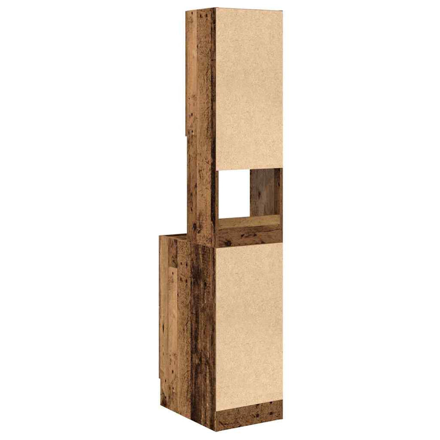 Keukenkast met lade met plank met opslag met de deur Oud hout Bewerkt hout