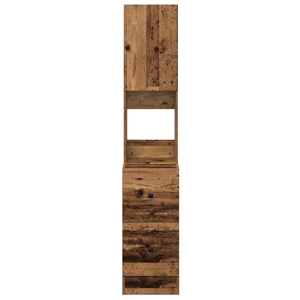 Keukenkast met lade met plank met opslag met de deur Oud hout Bewerkt hout