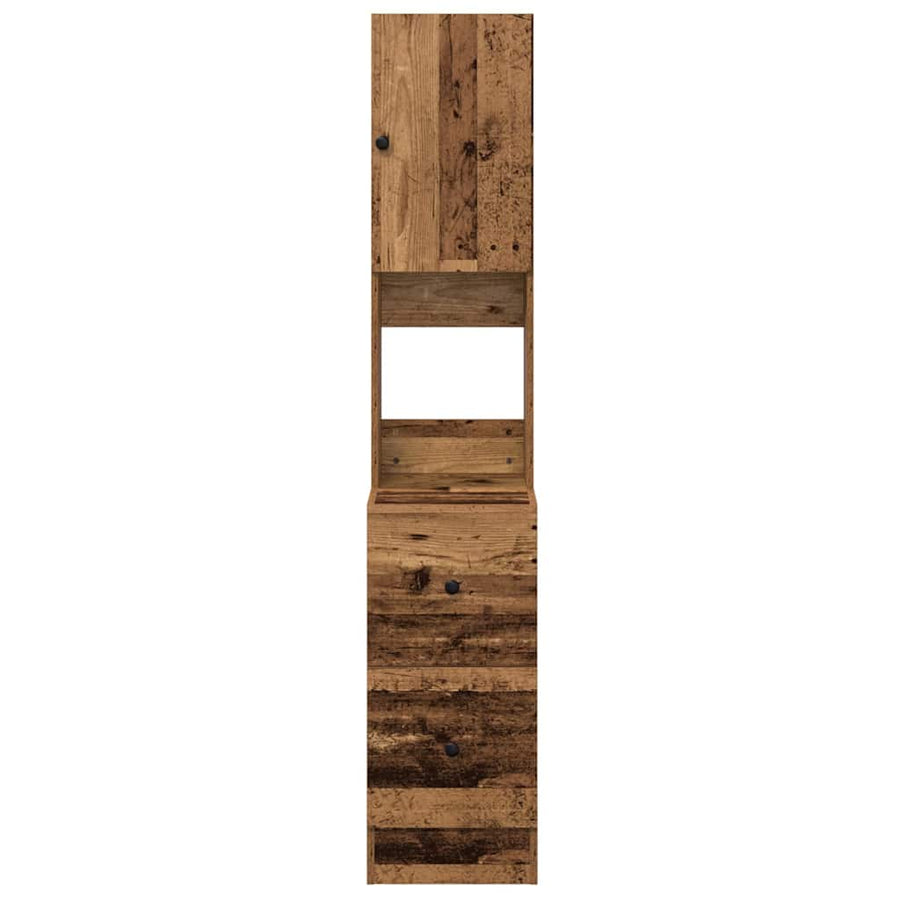 Keukenkast met lade met plank met opslag met de deur Oud hout Bewerkt hout