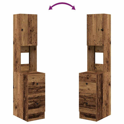 Keukenkast met lade met plank met opslag met de deur Oud hout Bewerkt hout