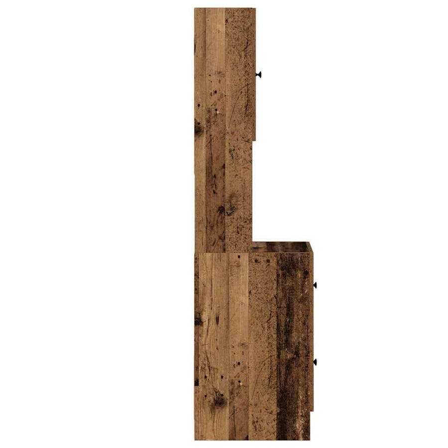 Keukenkast met lade met plank met opslag met de deur Oud hout Bewerkt hout