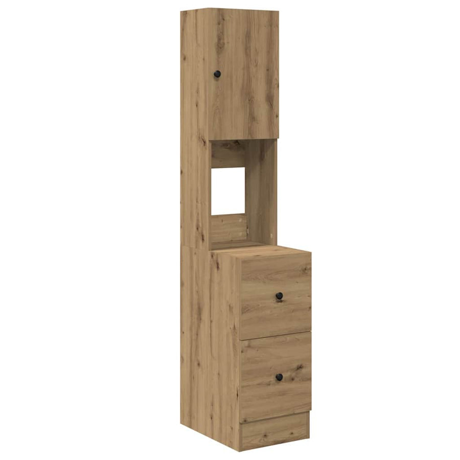 Keukenkast met lade met plank met opslag met de deur artisanaal eikenkleurig Bewerkt hout