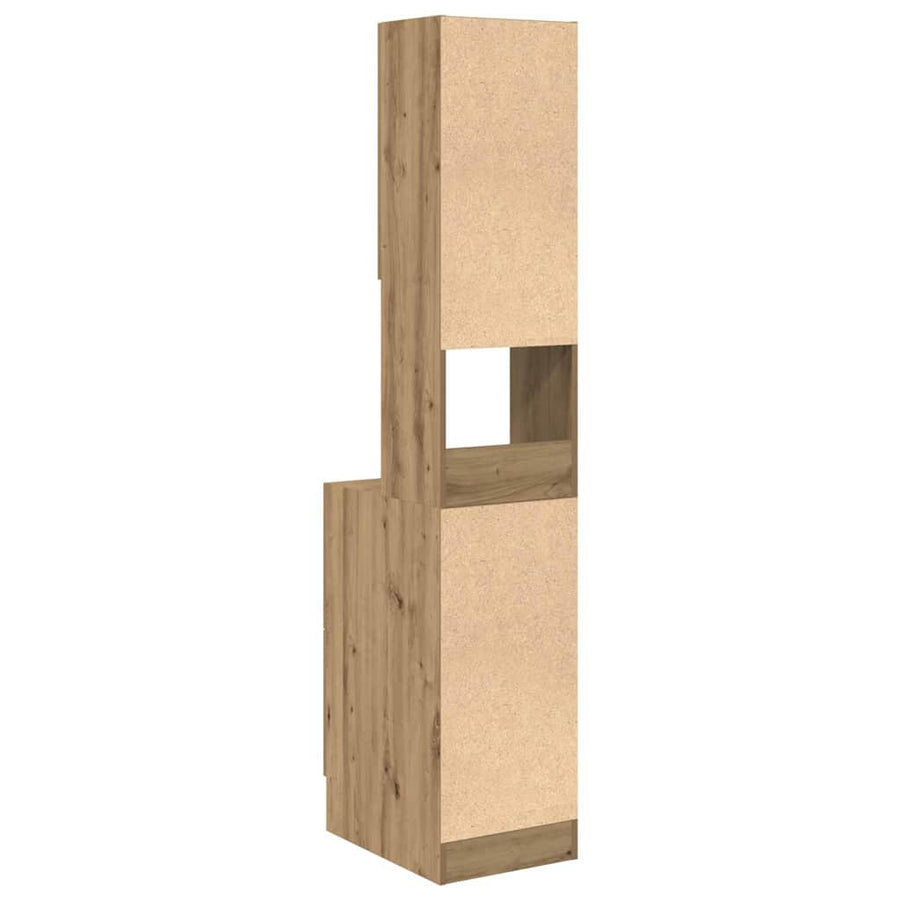 Keukenkast met lade met plank met opslag met de deur artisanaal eikenkleurig Bewerkt hout