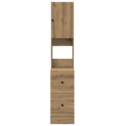 Keukenkast met lade met plank met opslag met de deur artisanaal eikenkleurig Bewerkt hout