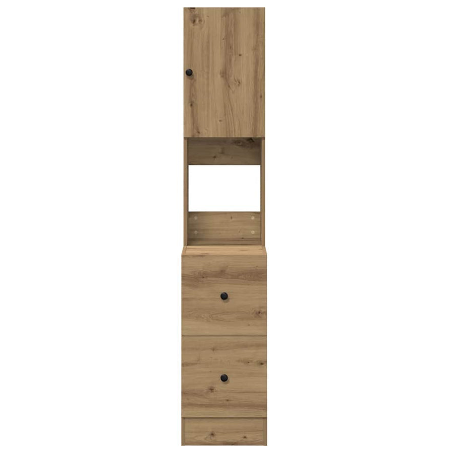 Keukenkast met lade met plank met opslag met de deur artisanaal eikenkleurig Bewerkt hout