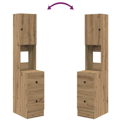 Keukenkast met lade met plank met opslag met de deur artisanaal eikenkleurig Bewerkt hout