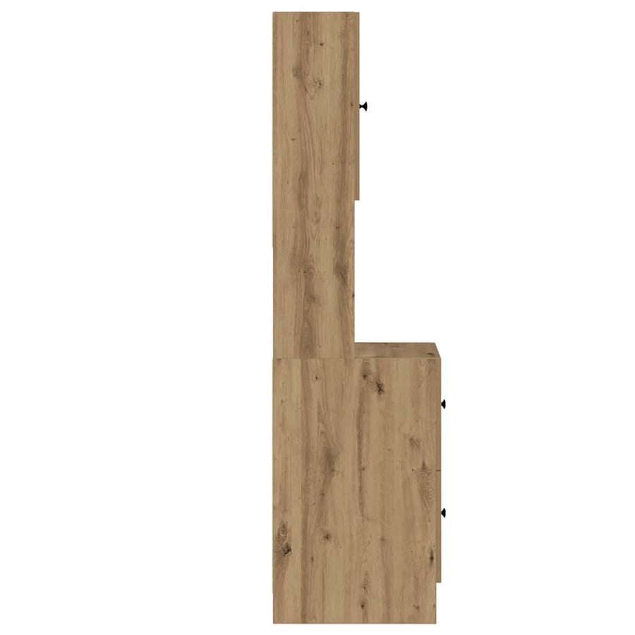 Keukenkast met lade met plank met opslag met de deur artisanaal eikenkleurig Bewerkt hout
